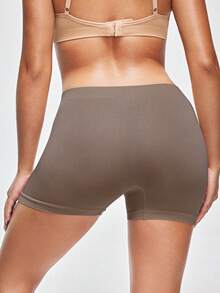 SHAPORA Quần short bảo hộ liền mạch, màu trơn tối giản, chất lượng cao, giá cả phải chăng, bán chạy năm 2026 dành cho nữ, 1 chiếc. - Cà phê nâu - Xem 4