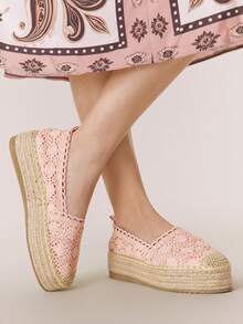Giày sandal đế xuồng dệt dây Styleloop dành cho nữ, phong cách Bohemian, kiểu dáng cổ điển, thích hợp cho các lễ hội âm nhạc miền Tây nước Mỹ, tiệc tùng hoặc Giáng sinh. - Hồng - Xem 7