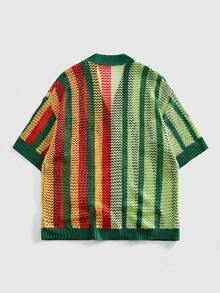 ROMWE MEN Áo khoác cardigan nam thêu hoa, phong cách đường phố cổ điển. - Nhiều màu - Xem 2
