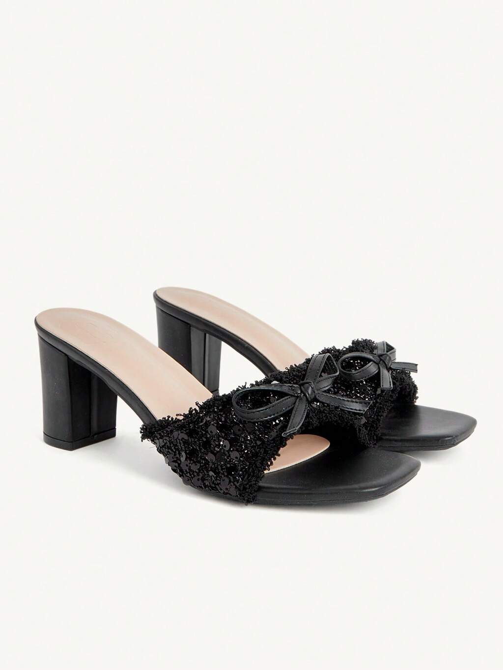 CUCCOO CHICEST Black Bow Small Slippers Fairy Shoes Wearing Summer Ballet Lace Sandals Summer Shoes Wedding Shoes Bride Shoes