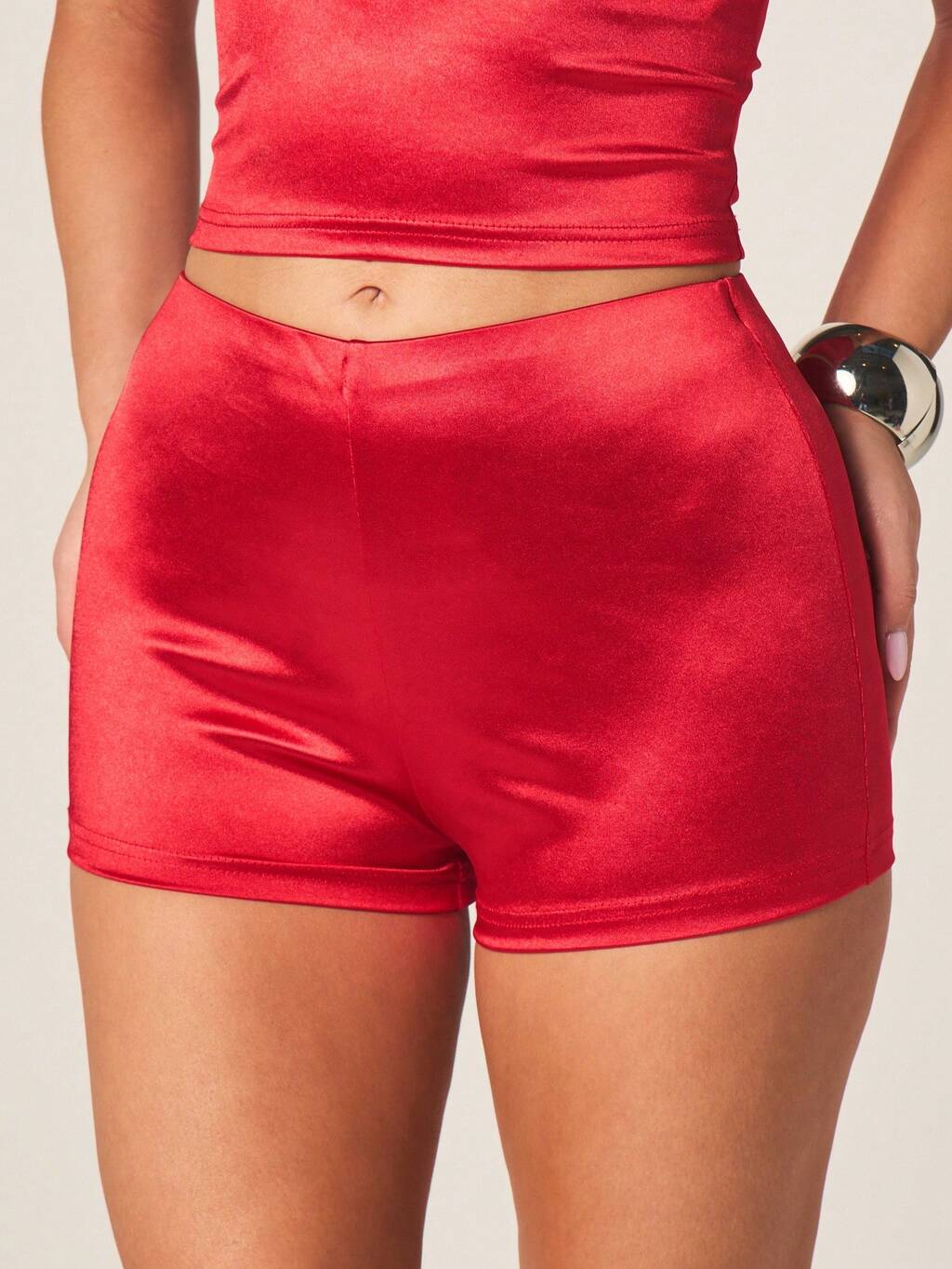 MISSGUIDED High Waist Satin Hot Pants