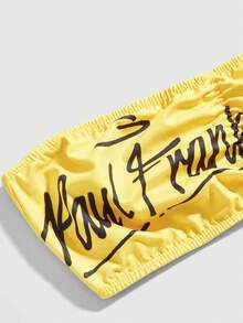 Paul Frank X ROMWE Set de 3 tops tubo con pliegues y estampado de dibujos animados, de estilo casual para mujer - Amarillo - Ver 7