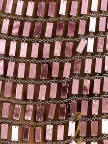 MUSERA Chain Mirrored Mini Panel Mini Fastening Skirt Ibiza, Holiday, Summer, Vacation, Beach Birthday  Party Sparkly - Pink - View 6