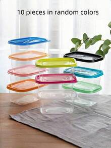 Disposable Food Container Set - Rectangular Takeout Box With Secure Lid, Clear Fresh-Keeper For Meal Prep & Storage, Leak-Proof Portable Lunch Box For Office & Outdoor Use - Multicolor - View 11