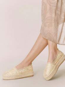 Giày sandal đế xuồng Styleloop dành cho nữ, kiểu dáng Bohemian, mang hơi hướng lễ hội âm nhạc miền Tây nước Mỹ cổ điển, phù hợp cho kỳ nghỉ, trang phục mùa hè, đồ dùng cần thiết khi đi du lịch. - Vàng 1 - Xem 6