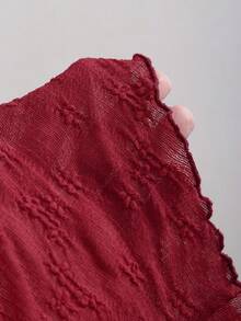 Sweetra Y2K Sexy Tube Top With Lace Bow Asymmetrical Hem Blouse - Burgundy - View 3