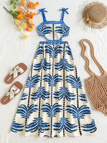 Travachic KIDS Tween Girl Vacation Casual Blue & White Floral Print Cami Dress - Multicolor - View 7