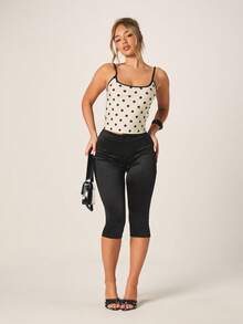 MISSGUIDED Quần lửng nữ màu đen cạp cao, ôm sát, dài đến giữa bắp chân, thích hợp cho phong cách mùa hè năng động. - màu đen - Xem 2