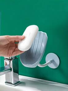 1/3 piezas Soporte de pared para jabón con forma de concha multicolor con drenaje, sin necesidad de taladrar, instalación adhesiva, bandeja de jabón, estante de almacenamiento de baño, organizador para baño, cocina, esponja, estropajo, accesorios para el hogar - Multicolor - Ver 9