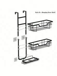 CASEGRACE 1pc Shower Caddy Over Shower Head, Large Hanging Shower Caddy With 12 Hooks For Razor Sponge, Over The Shower Head Storage Rack With Soap Basket, Hanging Shower Organizer For Bathroom Bathroom Accessories - Multicolor - View 9