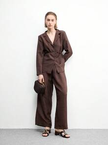 CUCCOO BIZCHIC Damen Sandalen mit Metallschnalle, einfarbig, klassischer Stil, geeignet für Büro und Pendeln, Sommer, quadratische Zehenkappe, Absatz dick - dunkelbraun - Übersicht 6
