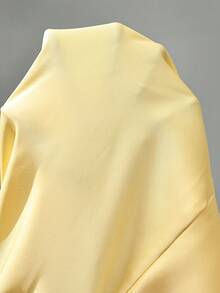 SHEIN PETITE Sexy Minimalist Solid Color Yellow/Cream Deep V-Neck Sleeveless Backless Tie Maxi Dress, Suitable For Party, Cocktail, Formal Occasions, Bridesmaid, Birthday, Christmas, Business Casual Open Back Dresses Yellow Wedding Guest Dress,Dresses For Women Elegant - Yellow - View 9