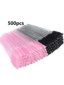 500 piezas Cepillo desechable negro para pestañas, Varilla de rímel, Cepillo de cejas, Minibrochas de maquillaje - Multicolor - Ver 8