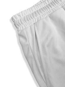 Aesthetic Post 男士字母数字印花抽绳腰休闲百搭日常短裤 - 白色 - 查看 5