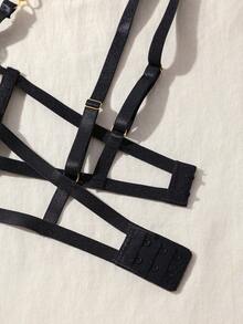 5 件/套性感透明網紗花卉刺繡內衣帶鏤空細節 - 彩色 - 查看 7