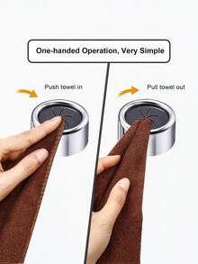 1/3/8PCS Self Adhesive Wall Mounted Towel Rack Round Stainless Steel Holder For Kitchen Bathroom Cabinet Garage No Drilling Space Saving Hanging Organizer Home Decor Accessories - Multicolor - View 5