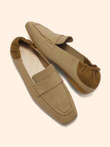 Ressula Women's Casual Versatile Commuting Flat Shoes - Khaki - View 4