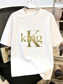 Manfinity Joysei Duck Pattern Print Design On Abdominal Muscles, Men's Fashionable Summer Casual Sportswear, Men's Top - White - View 1