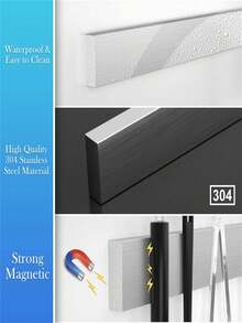 11/15/19in Stainless Steel Knife Stand Strip Organizer Strong Magnetic Knife Holder Wall Mount Kitchen Bar Storage Kitchen Accessories - One Size - View 8