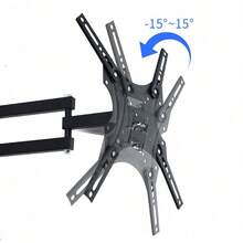 1个通用电视壁挂支架，适用于10-26/17-42/32-55英寸电视，采用冷轧钢制成，可调节和旋转。 - 黑色 - 查看 3