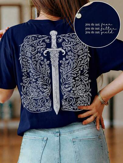 INAWLY Women's Round Neck Fashionable Printed T-Shirt - Round Neck Casual Top - Lightweight T-Shirt Suitable For All Seasons