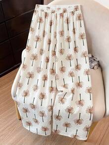 SHEIN Frenchy 大码女装春夏新款商务休闲沙滩装，情人节时尚通勤优雅紫色莲藕粉色阔腿裤，带口袋。沙滩度假装，薰衣草色大学生装，情人节服装，邮轮装，夏季宽松女裤 - 彩色 - 查看 5