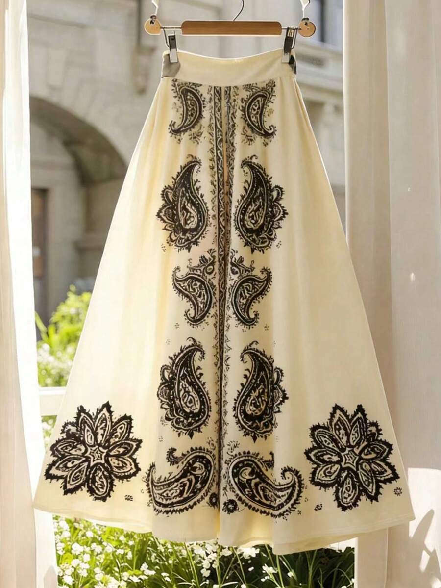 Franclia New Printed A-Line Skirt, Fashionable Loose Fit Women's Skirt, Spring/Summer