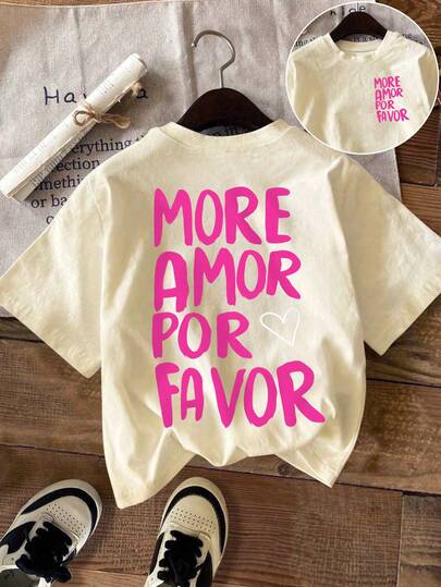 DrmWander Women's T-Shirt, Casual Street Style Graphic Short Sleeve T-Shirt, Cute Summer Top