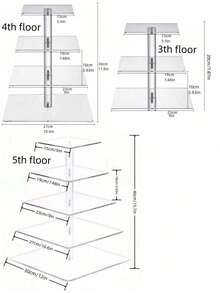 方形纸杯蛋糕展示架 - 高透明亚克力材质，非常适合展示多层甜点、蛋糕、糕点，也适用于婚礼、毕业典礼、生日等场合 - 春夏季节庆祝活动的理想之选，甜点展示佳品 | 装饰性纸杯蛋糕架 | 耐用亚克力材质，纸杯蛋糕托架 - 無色 - 查看 8