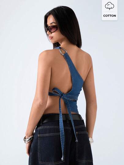 LYSMO 2026 New Arrive Minimalism Spring/Summe Women's Backless Sleeveless Sexy Denim Blouse/ Summer Clothes/Summer Outfits For Women/ Spring Outfit /Easter Outfits/ Festival/Festival Outfits For Women/Festival Outfits /Party Outfit/Party Top/ Beach/Beach Outfit For Women /Beach Outfits For Women/ Beach Outfit/Graduation Outfit For Mother/Elegant Women's Blouses /Casual Blouses For Women /Casual Blouse For Women/ Vacation Outfits Women/Holiday Outfits For Women /Vacation/Holiday/Summer Holiday Outfits/Casual Blouse For Women /Women's Social Blouse /Work Outfits For Women /Office Outfits For Women / Country /Country Concert Outfit /Country Style For Women /Women's Country Clothing/Female Country Look /Country Outfits For Women /Y2K TOPS/BOHO