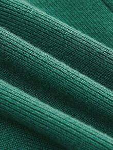 lacRébo Green Off The Shoulder Knitted Jumper With Button Front Detail Spring Summer Green Sweater Chic Going Out Top - Green - View 10