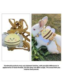 Adjustable Escape-Proof Rabbit/Cat/Dog Leash Set, Cute Bunny Bee Design, Suitable For Walking, Running, Hiking, Camping, Outdoor, Photo Shooting - Multicolor - View 9