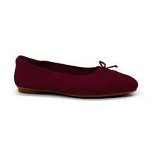 Ressula Sepatu Slip-On Wanita Sederhana dan Modis dengan Tali Serut dan Pita, Nyaman, dan Sol Lembut - Burgundy - View 13