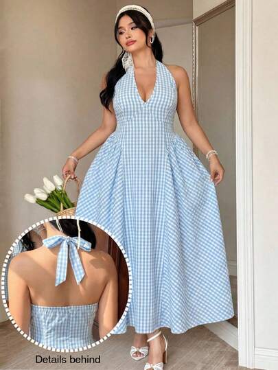 Celure Đầm không tay dáng rộng, thanh lịch, chất liệu vải dệt họa tiết, có bèo nhún, thích hợp cho mùa hè.