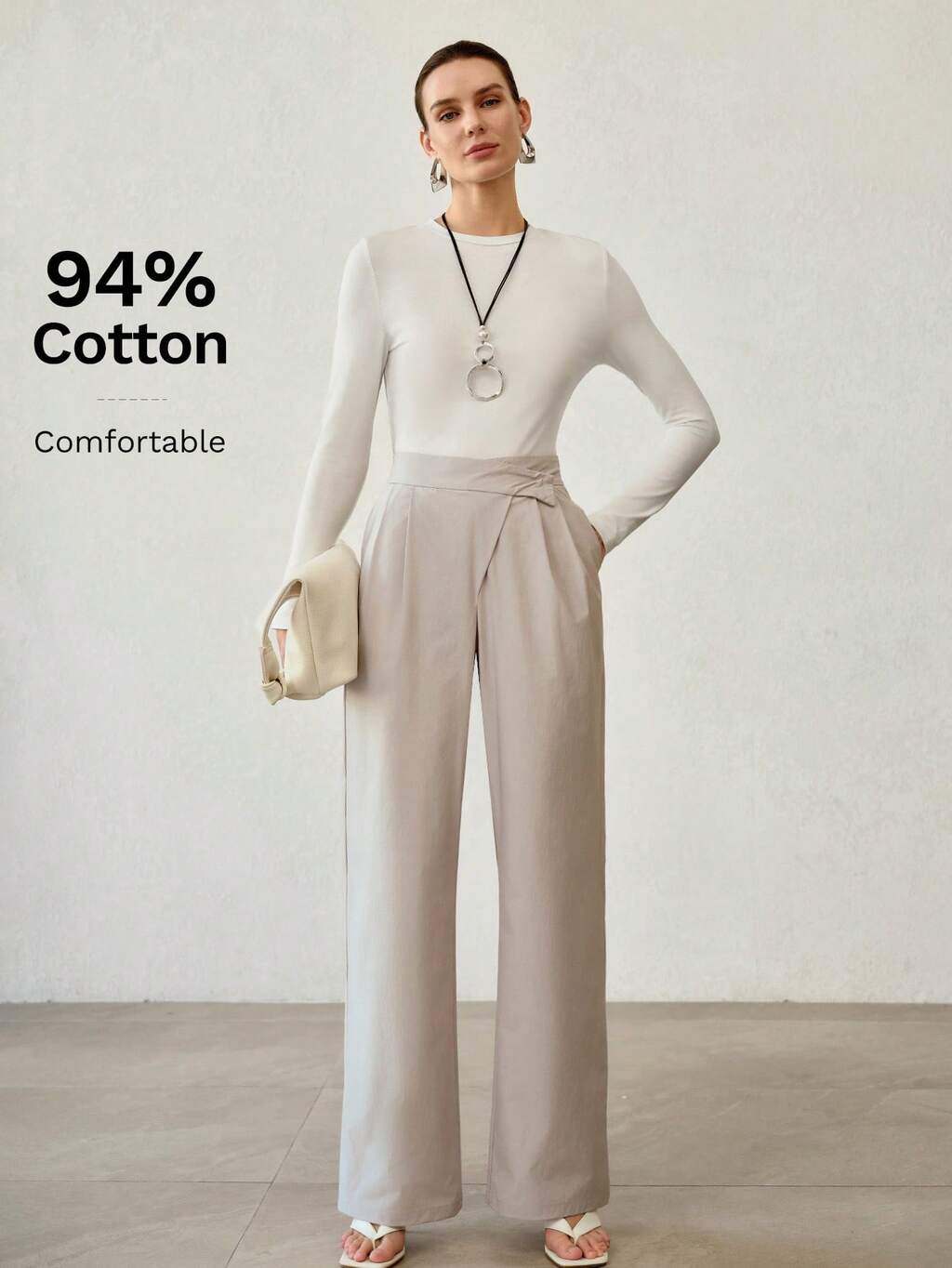 STRETCHY & SKIN-FRIENDLY SOLID COLOR ROUND NECK SLIM FIT FASHIONABLE LONG SLEEVE VERSATILE WOMEN'S BASE LAYER TOP