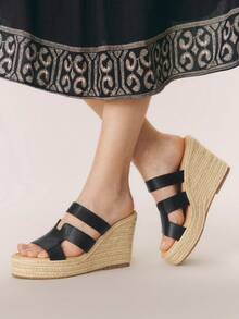 Styleloop Sandalias de plataforma y cuña para mujer - Negro - Ver 1