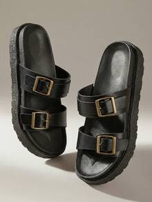 Solecia 女士厚底坡跟凉鞋 - 黑色 - 查看 2