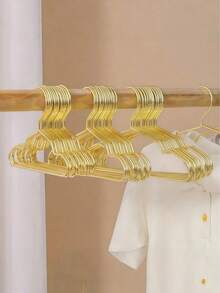 5/10pcs Gold Mini Metal Hangers Arrived. Struggling With Drying Clothes For Pets? Don't Worry! The Mini Hangers Are Small, Exquisite And Super Durable, Perfectly Fit For Small Garments. - Multicolor - View 3