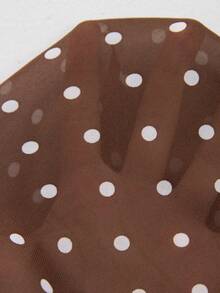 Lounesse Plus Size Summer Casual Polka Dot Print Camisole - Brown - View 7