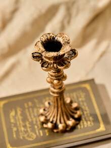 Cirelle 1PC Bar Restaurant Living Room Dining Table Decoration Ornament Atmosphere Photo Prop Candle Holder Base Vintage Candelabra Suitable For Bar, Restaurant, Living Room, Dining Table, Holiday Party, Wedding, Vintage Home Decor, Photography Background And Other Scenes - Multicolor - View 2