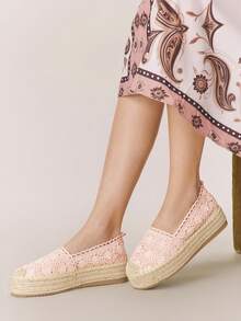 Giày sandal đế xuồng dệt dây Styleloop dành cho nữ, phong cách Bohemian, kiểu dáng cổ điển, thích hợp cho các lễ hội âm nhạc miền Tây nước Mỹ, tiệc tùng hoặc Giáng sinh. - Hồng - Xem 4