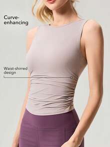 OutZeal 女士运动背心 健身日常休闲速干吸湿修身运动上衣 - 灰色 - 查看 2