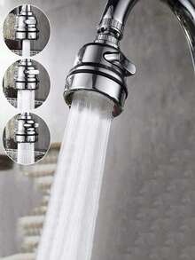 Vòi bếp 3 chế độ, đầu phun xoay 360 độ, chống bắn nước, tiết kiệm nước, phụ kiện gia đình không thể thiếu. - Bạc - Xem 1