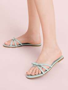 CUCCOO DOLLMOD Sandalias cómodas de color púrpura para damas, sandalias con lazo de estilo dulce - Morado - Ver 3