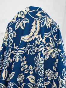 SHEIN CURVE+ Kích cỡ US22, phù hợp cho lễ hội âm nhạc, kỳ nghỉ bên bờ biển, phong cách Bohemia. Bộ hai mảnh gồm áo khoác dài và quần có túi dành cho nữ, thích hợp cho kỳ nghỉ. - Xanh và trắng - Xem 11