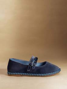 Rosivie Women's Fashion Business Flat Shoes With Double Buckle Design Fall Shoes - Royal Blue - View 2