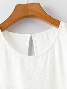 Linhara Bộ đồ 2 món dành cho nữ cỡ lớn: Áo tank top cổ tròn kiểu dáng thường ngày và quần cạp chun. - trắng - Xem 3