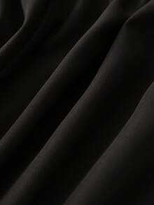 GlowEve CURVE Elegant High Waist Ruffle Trim Black Plus Size Straight Leg Pants, Suitable From Spring To Summer - Black - View 4