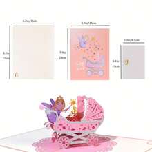Joivida 1pc Small Cart 3D Greeting Card, Hand Stitched Desktop Decoration, Suitable For Study, Bedroom, Living Room, Suitable For Christmas, Halloween, New Year, Valentine's Day, Easter Gifts - Birthday greeting card - View 7