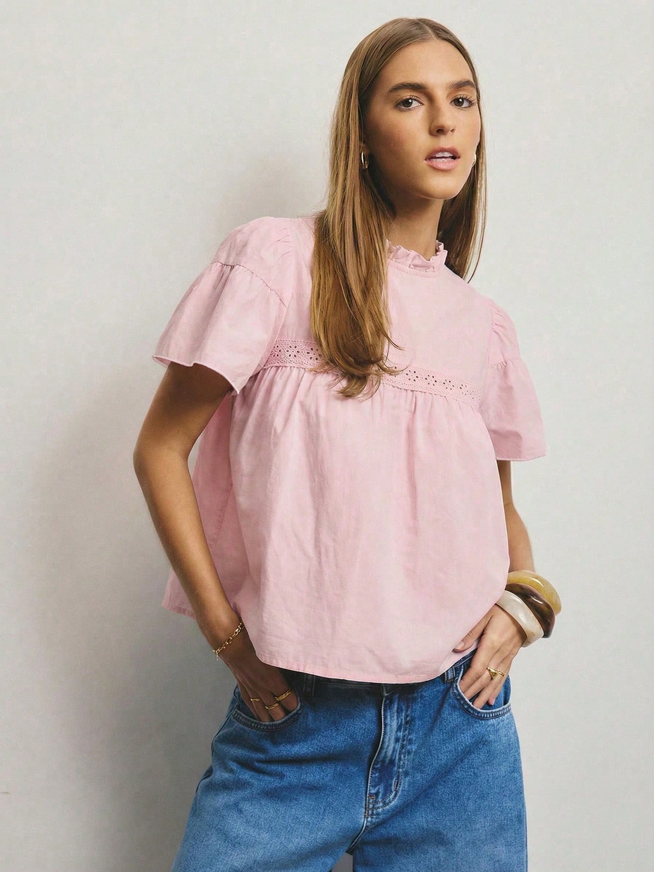 Ruffled collar blouse